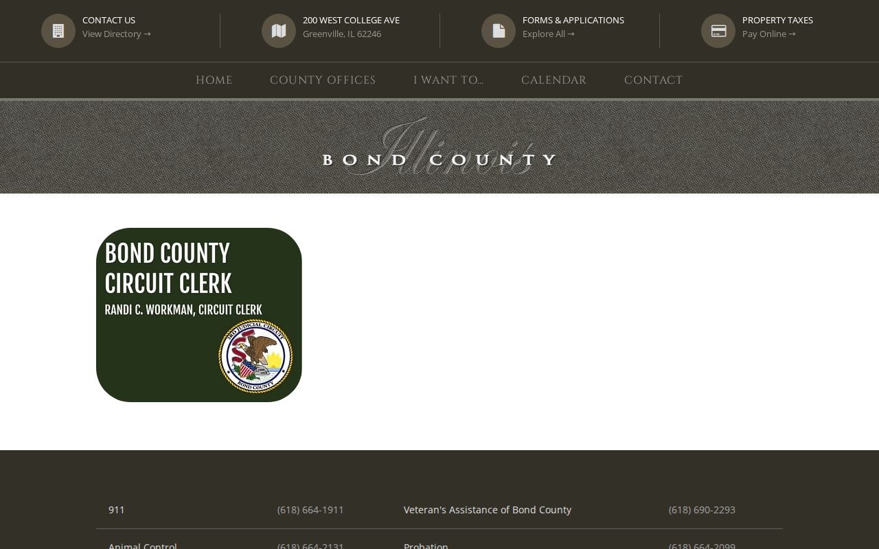 Bond County criminal history and Circuit Clerk case record services