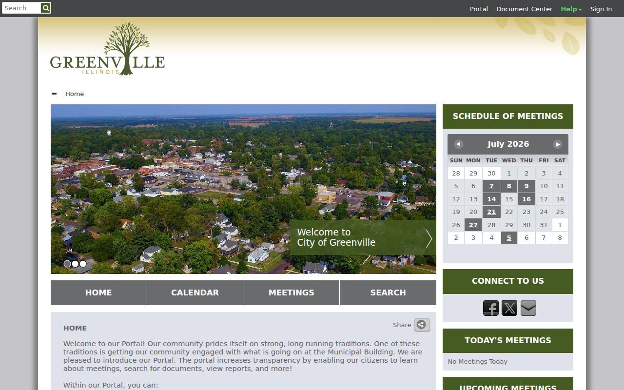 Greenville civic portal for municipal government records