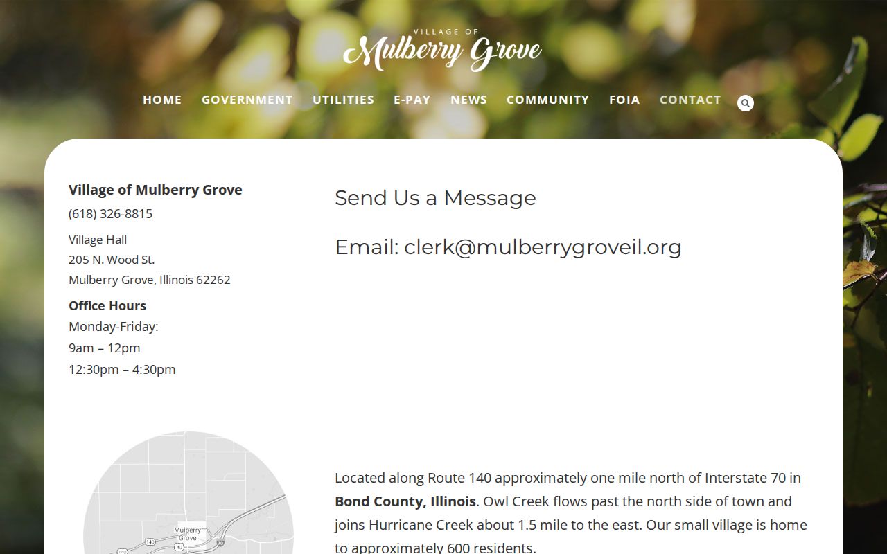 Mulberry Grove criminal records Village Hall contact